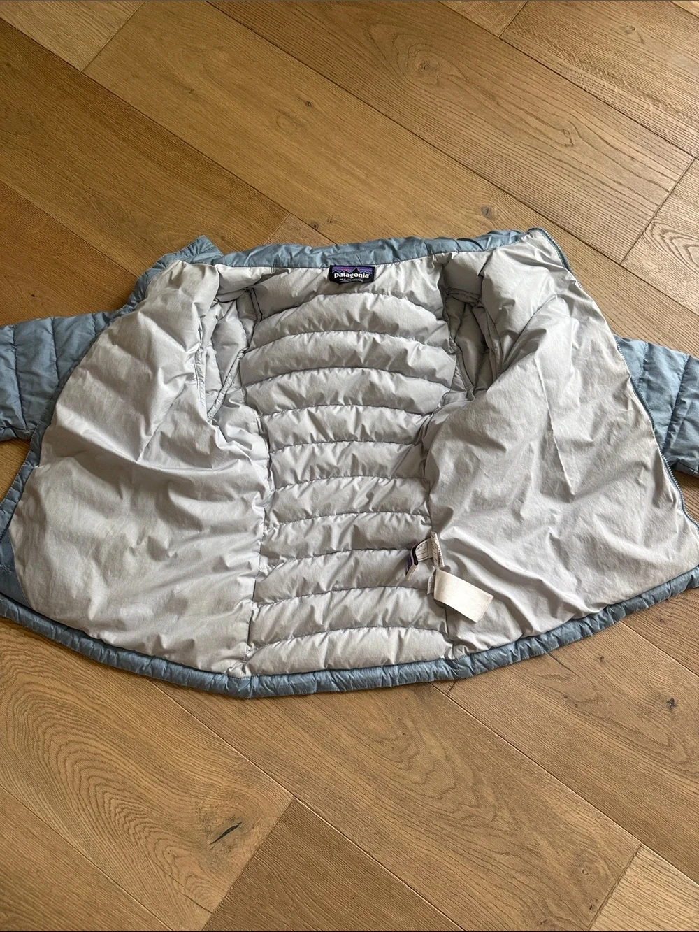 Patagonia Light Blue Quilted Kids Puffer Jacket
